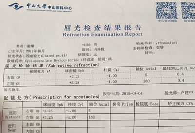 谢谢在广州中山大学中山眼科中心的检查结果